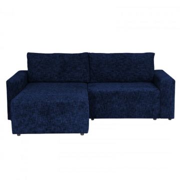 Coltar DALLAS ONE extensibil, cu lada depozitare, colt interschimbabil, albastru, 258x173x90 cm