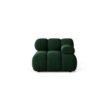 Modul dreapta pentru canapea, 1 loc, Bellis-51, Micadoni Home, 94x94x70 cm, catifea, verde bottle