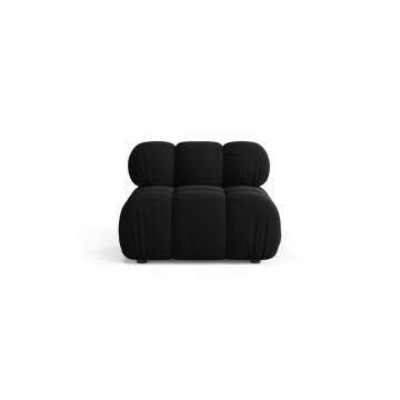 Modul pentru canapea, 1 loc, Bellis-51, Micadoni Home, 94x94x70 cm, catifea, negru