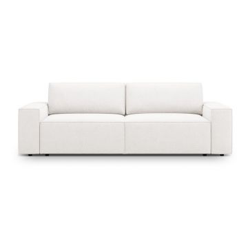 Canapea albă extensibilă cu tapițerie din țesătură bouclé 247 cm Jodie – Micadoni Home