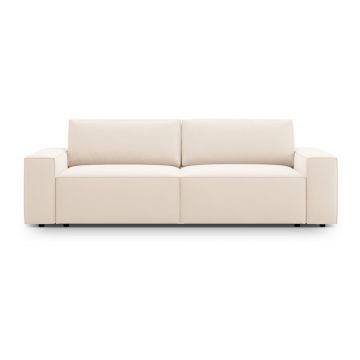 Canapea bej extensibilă/cu spațiu de depozitare cu tapițerie din catifea 247 cm Jodie – Micadoni