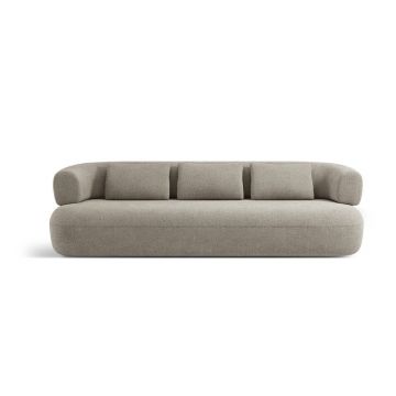 Canapea gri deschis cu tapițerie din țesătură bouclé 226 cm Jenny – Micadoni Home