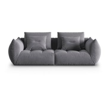 Canapea gri închis cu tapițerie din catifea 232 cm Bloom – Micadoni