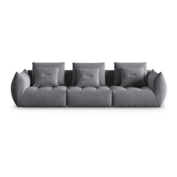 Canapea gri închis cu tapițerie din catifea 332 cm Bloom – Micadoni
