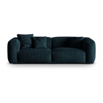 Canapea modulară albastru-închis cu tapițerie din catifea 240 cm Martina – Micadoni