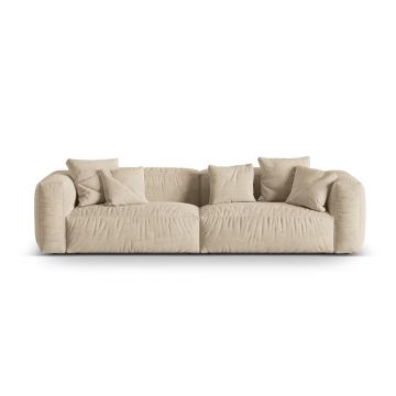 Canapea modulară bej cu tapițerie din catifea 320 cm Martina – Micadoni