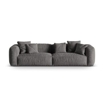 Canapea modulară gri cu tapițerie din catifea 320 cm Martina – Micadoni