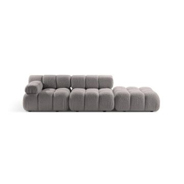 Canapea modulară gri deschis cu tapițerie din țesătură bouclé 288 cm Bellis – Micadoni