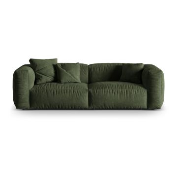 Canapea modulară verde cu tapițerie din catifea 240 cm Martina – Micadoni
