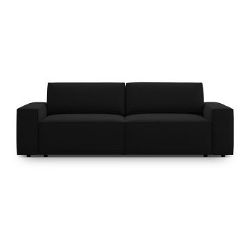 Canapea neagră extensibilă/cu spațiu de depozitare cu tapițerie din catifea 247 cm Jodie – Micadoni