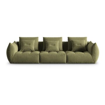 Canapea verde-deschis cu tapițerie din catifea 332 cm Bloom – Micadoni