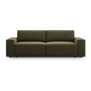 Canapea verde extensibilă/cu spațiu de depozitare cu tapițerie din catifea 247 cm Jodie – Micadoni