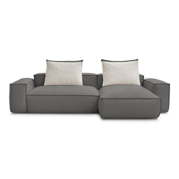 Colțar gri cu tapițerie din imitație de piele (cu colț variabil) Boheme – Bobochic Paris