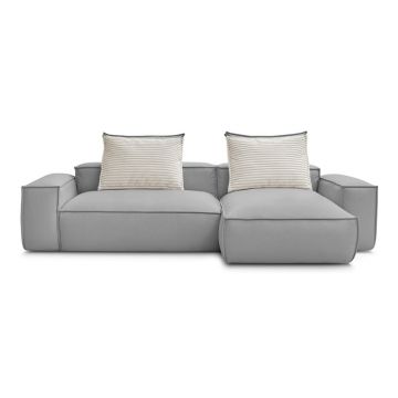 Colțar gri deschis cu tapițerie din imitație de piele (cu colț variabil) Boheme – Bobochic Paris