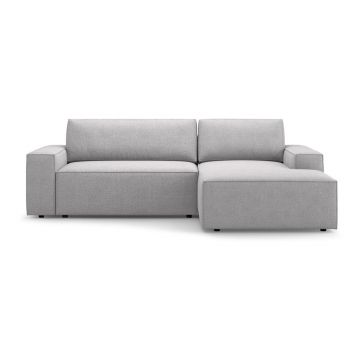 Colțar gri deschis extensibil cu tapițerie din țesătură bouclé (cu colț pe partea dreaptă) Jodie – Micadoni Home