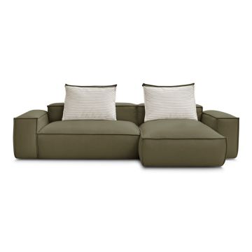 Colțar verde cu tapițerie din imitație de piele (cu colț variabil) Boheme – Bobochic Paris