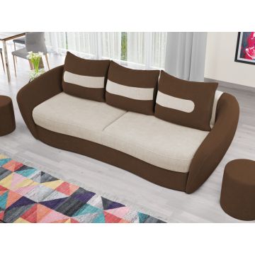 Canapea Velur Crem / Maro