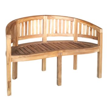 Canapea 2 locuri Coren lemn de tec, Natural, 130x61x87 cm