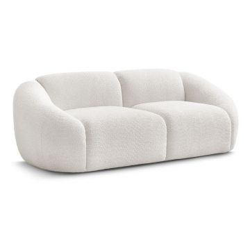 Canapea albă cu tapițerie din țesătură bouclé 230 cm Tina – Bobochic Paris