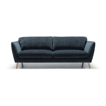Canapea albastră cu tapițerie din catifea 227 cm Stella – Sits