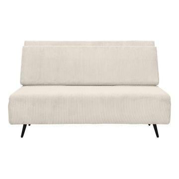 Canapea crem extensibilă cu tapițerie din catifea reiată 140 cm Mallory – Støraa