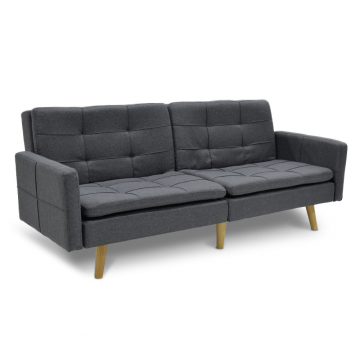 Canapea extensibilă Flexy 3 locuri, Gri închis, 198x87x76