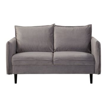 Canapea gri cu tapițerie din catifea 138 cm Juli – Ropez