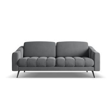 Canapea gri cu tapițerie din catifea 202 cm Nalu – Makamii