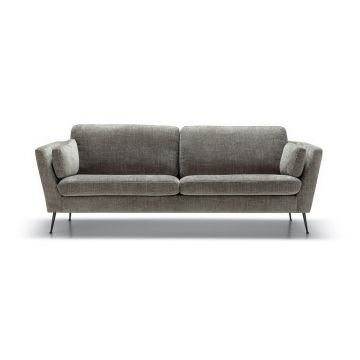 Canapea gri cu tapițerie din catifea 220 cm Mynta – Sits