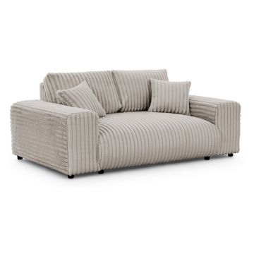Canapea gri deschis cu tapițerie din catifea reiată 178 cm Justin – Ropez