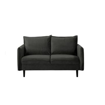 Canapea gri închis cu tapițerie din catifea 138 cm Juli – Ropez