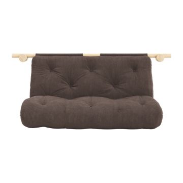 Canapea maro închis extensibilă cu tapițerie din catifea reiată 135 cm Hooked – Karup Design