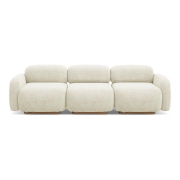 Canapea modulară crem cu tapițerie din țesătură bouclé 270 cm Ailani – Makamii