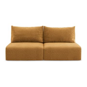 Canapea portocalie extensibilă/cu spațiu de depozitare 216 cm Kalena – Makamii