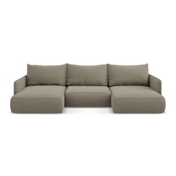 Colțar bej extensibil/cu spațiu de depozitare Nanea – Makamii