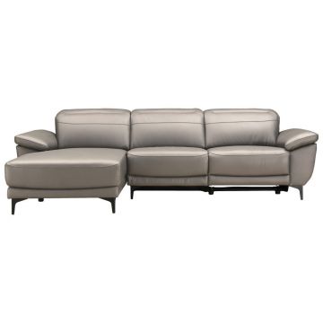 COLȚAR lemn, textil, piele taupe