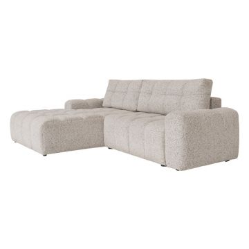 Colțar modular bej extensibil/cu spațiu de depozitare (cu colț pe partea stângă) Lulu – Miuform