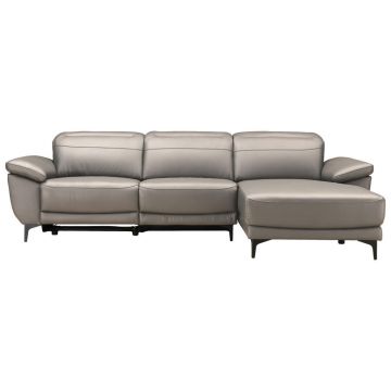 COLȚAR textil, piele taupe