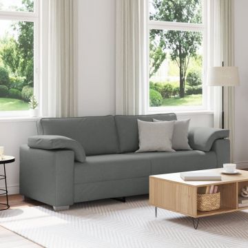Canapea 3 locuri Gri închis 178 cm Fabric