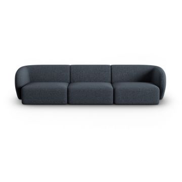 Canapea albastră cu tapițerie din chenille 266 cm Paolo – Milo Casa