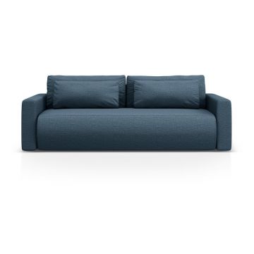 Canapea albastru-închis extensibilă, cu spațiu de depozitare 238 cm Belfast – Cosmopolitan Design