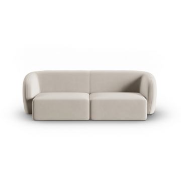 Canapea bej cu tapițerie din catifea 188 cm Paolo – Milo Casa