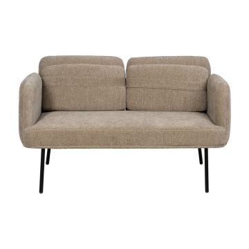 Canapea bej cu tapițerie din chenille 127 cm Bind – Ixia