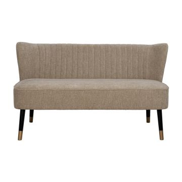 Canapea bej cu tapițerie din chenille 134 cm Glam – Ixia