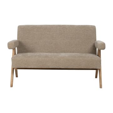 Canapea bej cu tapițerie din chenille 134 cm Rest – Ixia