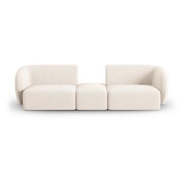 Canapea bej cu tapițerie din chenille 246 cm Paolo – Milo Casa