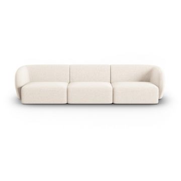 Canapea bej cu tapițerie din chenille 266 cm Paolo – Milo Casa