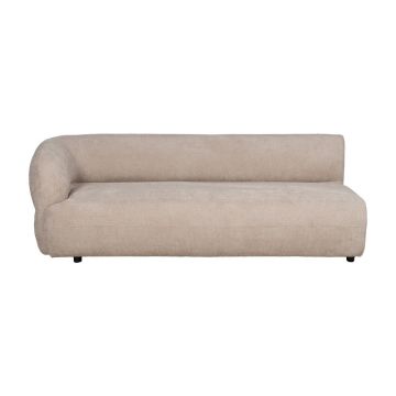Canapea bej cu tapițerie din chenille cu colț pe partea stângă 199 cm Minimal – Ixia