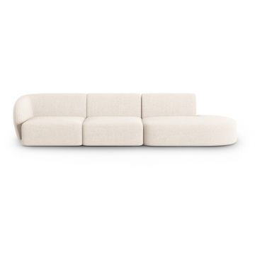 Canapea bej cu tapițerie din chenille cu colț pe partea stângă 311 cm Paolo – Milo Casa