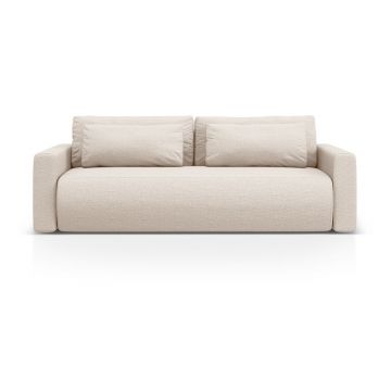 Canapea bej extensibilă, cu spațiu de depozitare 238 cm Belfast – Cosmopolitan Design